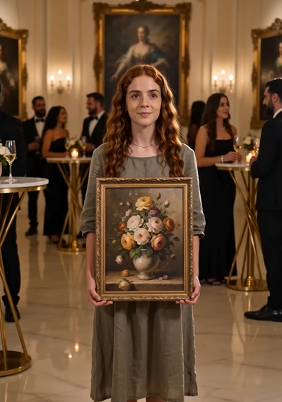 Alma llegó a la galería con su pintura entre las manos… pero el magnate sabía un secreto sobre su obra que ella todavía desconocía