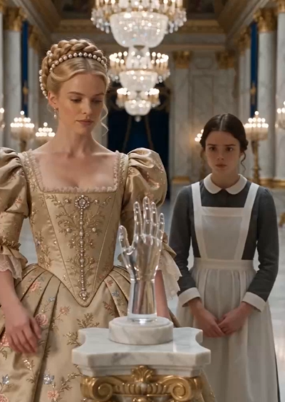 La sirvienta tocó la mano de cristal y el palacio descubrió el secreto que la familia real había ocultado durante generaciones